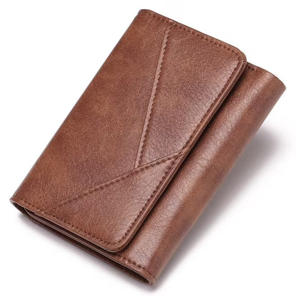 GAEKEAO Small Wallet for Women Slim Bifold Leather Credit Card Holder Wallets Zipper Pocket Coin Purse with ID Window