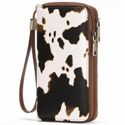 GAEKEAO Wallet for Women Floral RFID Blocking Leather Wristlet Purse Large Capacity Credit Card Holder with Grip Hand Strap