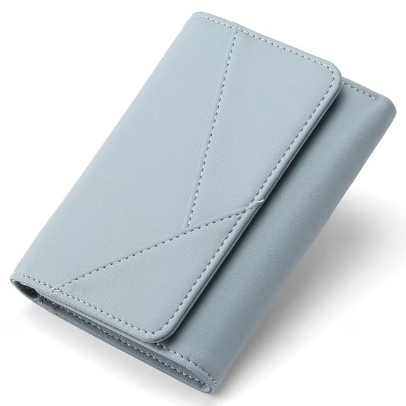 GAEKEAO Small Wallet for Women Slim Bifold Leather Credit Card Holder Wallets Zipper Pocket Coin Purse with ID Window