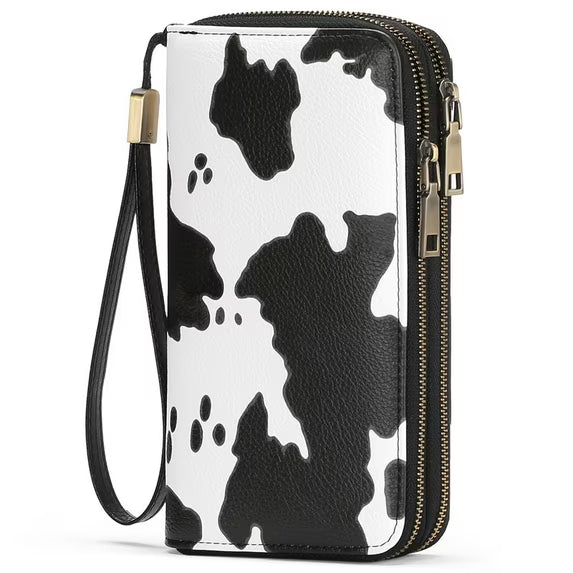GAEKEAO Wallet for Women Floral RFID Blocking Leather Wristlet Purse Large Capacity Credit Card Holder with Grip Hand Strap