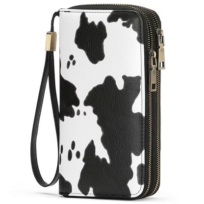 GAEKEAO Wallet for Women Floral RFID Blocking Leather Wristlet Purse Large Capacity Credit Card Holder with Grip Hand Strap