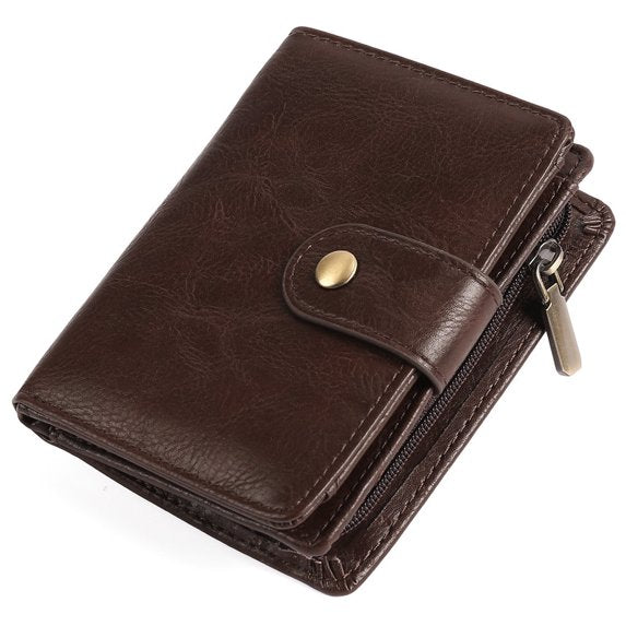 GAEKEAO Men's Wallet Samll RFID Blocking Bifold Wallet for Men Leather Credit Card Holder 11 Card Slots