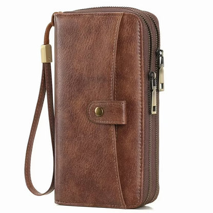 GAEKEAO Wallet for Women Floral RFID Blocking Leather Wristlet Purse Large Capacity Credit Card Holder with Grip Hand Strap