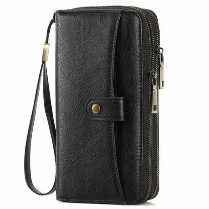 GAEKEAO Wallet for Women Floral RFID Blocking Leather Wristlet Purse Large Capacity Credit Card Holder with Grip Hand Strap