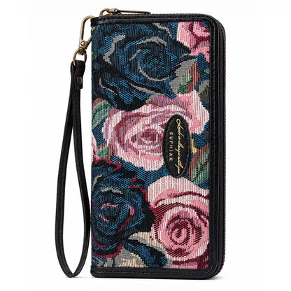 GAEKEAO Womens Wallet RFID Blocking Zip Around Wristlet Wallets