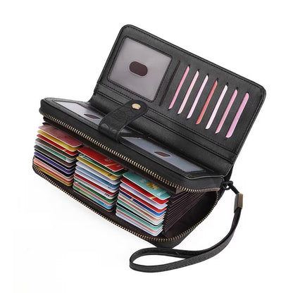 GAEKEAO Credit Card Holder Wallet for Women RFID Blocking Wallets Vegan Leather Large Capacity Zipper Card Case Organizer