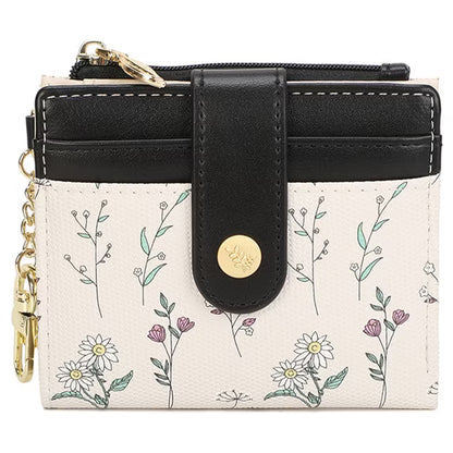 GAEKEAO Small Wallet for Women RFID Blocking Bifold Card Holder Vegan Leather with Zipper Coin Pocket, ID Window