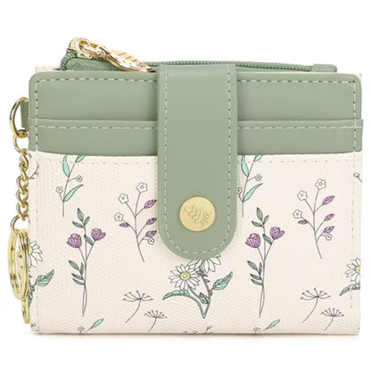 GAEKEAO Small Wallet for Women RFID Blocking Bifold Card Holder Vegan Leather with Zipper Coin Pocket, ID Window