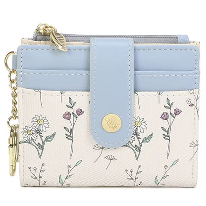 GAEKEAO Small Wallet for Women RFID Blocking Bifold Card Holder Vegan Leather with Zipper Coin Pocket, ID Window