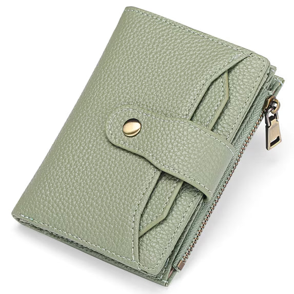 GAEKEAO Women's Bifold Wallet Rfid Blocking Vegan Leather Floral Card Holder with Zipper Pocket and ID Window