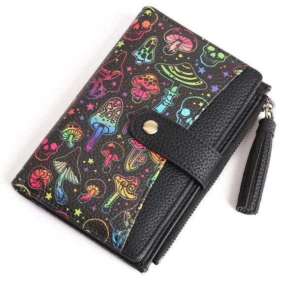 GAEKEAO Medium Size Wallet for Women RFID Blocking Bifold Card Holder Slim Womens Wallet with ID Window and Zipper Coin Pocket