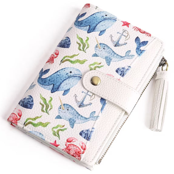 GAEKEAO Medium Size Wallet for Women RFID Blocking Bifold Card Holder Slim Womens Wallet with ID Window and Zipper Coin Pocket