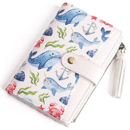 GAEKEAO Medium Size Wallet for Women RFID Blocking Bifold Card Holder Slim Womens Wallet with ID Window and Zipper Coin Pocket