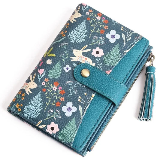 GAEKEAO Medium Size Wallet for Women RFID Blocking Bifold Card Holder Slim Womens Wallet with ID Window and Zipper Coin Pocket