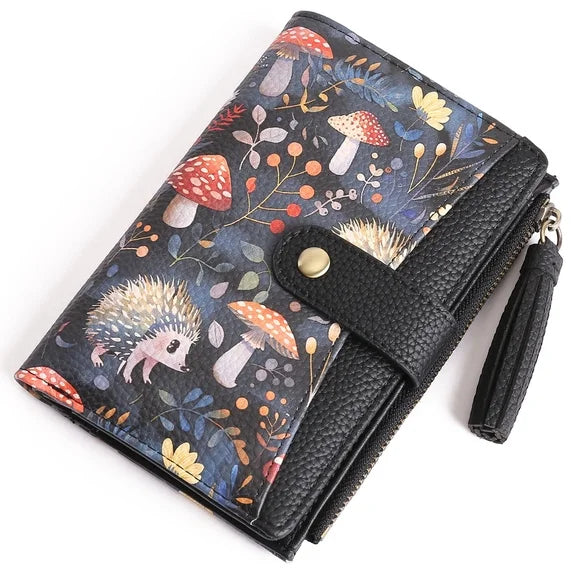 GAEKEAO Medium Size Wallet for Women RFID Blocking Bifold Card Holder Slim Womens Wallet with ID Window and Zipper Coin Pocket
