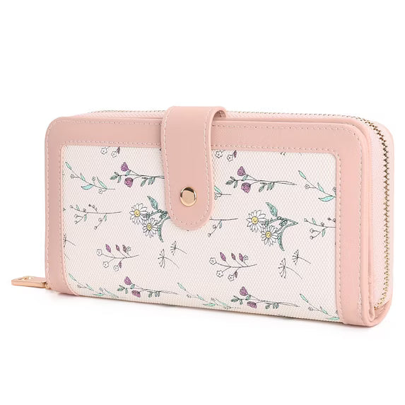 GAEKEAO Women's wallet Large Leather Purse RFID Card Holder with 14 card slots and zip large compartment