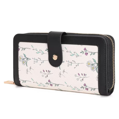 GAEKEAO Women's wallet Large Leather Purse RFID Card Holder with 14 card slots and zip large compartment