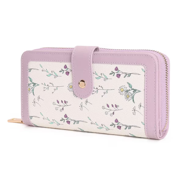 GAEKEAO Women's wallet Large Leather Purse RFID Card Holder with 14 card slots and zip large compartment