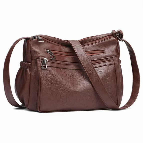GAEKEAO Crossbody Bags for Women Floral Travel Crossbody Purses Leather Handbags Medium Shoulder bag with Adjustable Strap