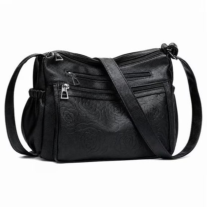 GAEKEAO Crossbody Bags for Women Floral Travel Crossbody Purses Leather Handbags Medium Shoulder bag with Adjustable Strap