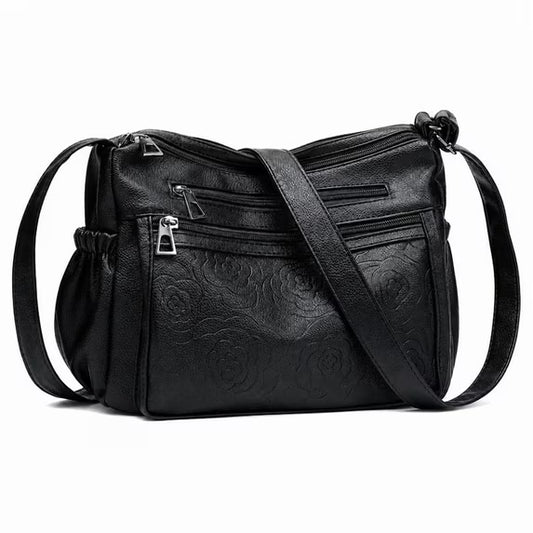GAEKEAO Crossbody Bags for Women Floral Travel Crossbody Purses Leather Handbags Medium Shoulder bag with Adjustable Strap