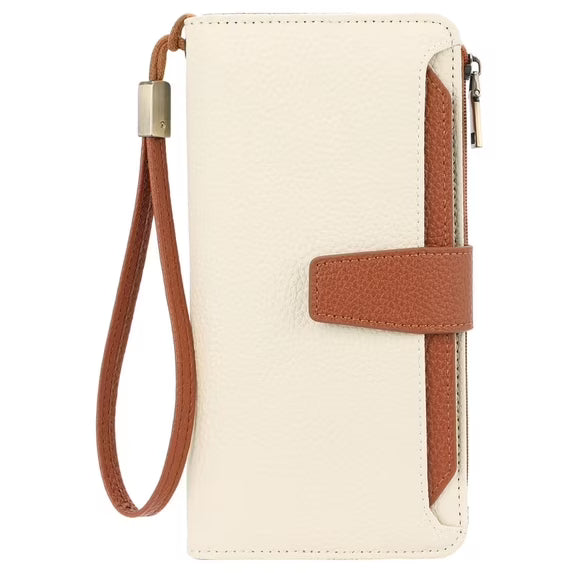 GAEKEAO Womens Wallet Slim Thin RFID Blocking Floral Vegan Leather Card Holder Bifold Long Ladies Wallet with Zipper Pocket