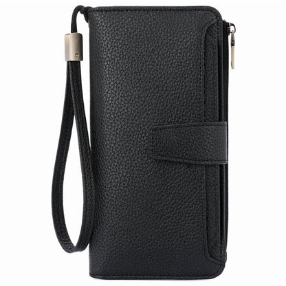 GAEKEAO Womens Wallet Slim Thin RFID Blocking Floral Vegan Leather Card Holder Bifold Long Ladies Wallet with Zipper Pocket