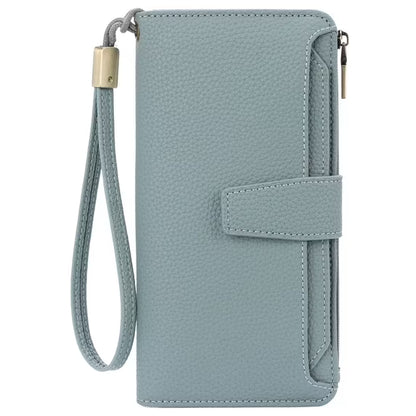 GAEKEAO Womens Wallet Slim Thin RFID Blocking Floral Vegan Leather Card Holder Bifold Long Ladies Wallet with Zipper Pocket