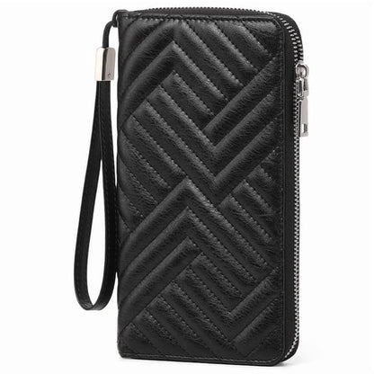 GAEKEAO Womens Wallet RFID Blocking Leather Wristlet Purse Large Capacity Card Holder Long Ladies Wallet Zip Around Clutch