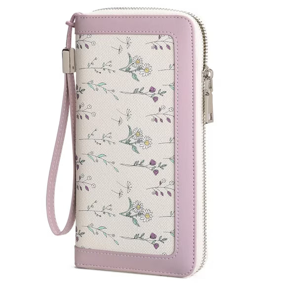 GAEKEAO Wristlet Wallets for Women RFID Blocking Large Capacity Clutch Wallet Vegan Leather Zip Around Ladies Long Purse