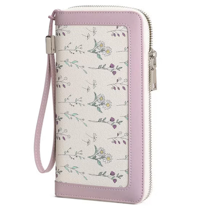 GAEKEAO Wristlet Wallets for Women RFID Blocking Large Capacity Clutch Wallet Vegan Leather Zip Around Ladies Long Purse