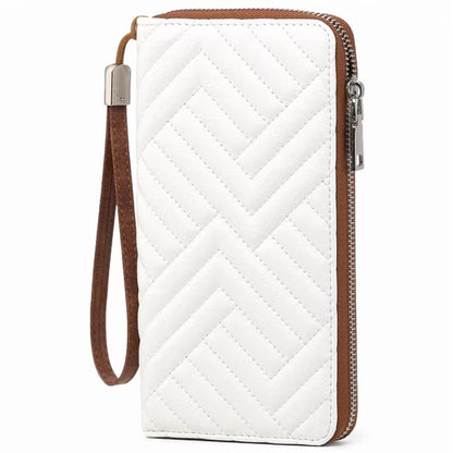 GAEKEAO Womens Wallet RFID Blocking Leather Wristlet Purse Large Capacity Card Holder Long Ladies Wallet Zip Around Clutch