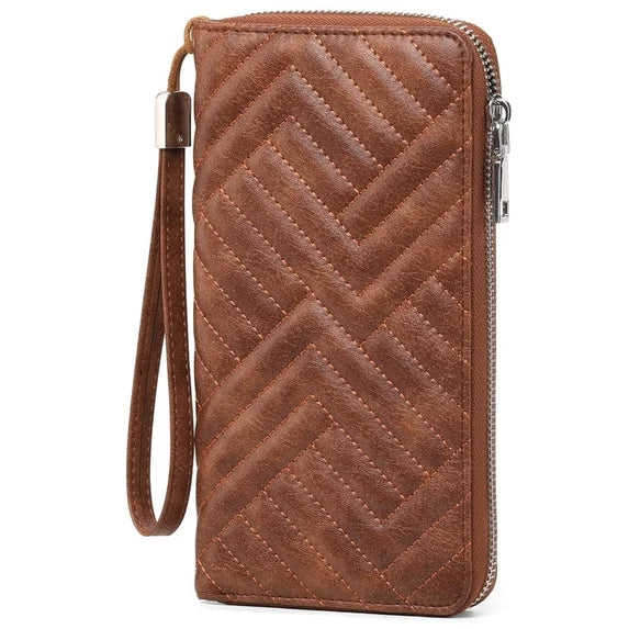 GAEKEAO Womens Wallet RFID Blocking Leather Wristlet Purse Large Capacity Card Holder Long Ladies Wallet Zip Around Clutch