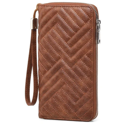GAEKEAO Womens Wallet RFID Blocking Leather Wristlet Purse Large Capacity Card Holder Long Ladies Wallet Zip Around Clutch