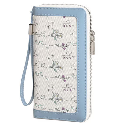GAEKEAO Wristlet Wallets for Women RFID Blocking Large Capacity Clutch Wallet Vegan Leather Zip Around Ladies Long Purse