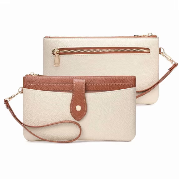 GAEKEAO Wristlet Wallets for Women Rfid Blocking Vegan Leather Card Phone Holder with 10 Card Slots 2 ID Window
