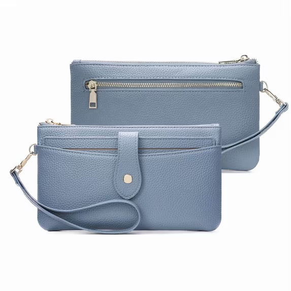 GAEKEAO Wristlet Wallets for Women Rfid Blocking Vegan Leather Card Phone Holder with 10 Card Slots 2 ID Window