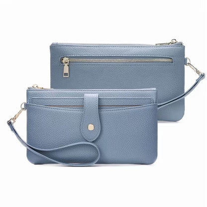 GAEKEAO Wristlet Wallets for Women Rfid Blocking Vegan Leather Card Phone Holder with 10 Card Slots 2 ID Window