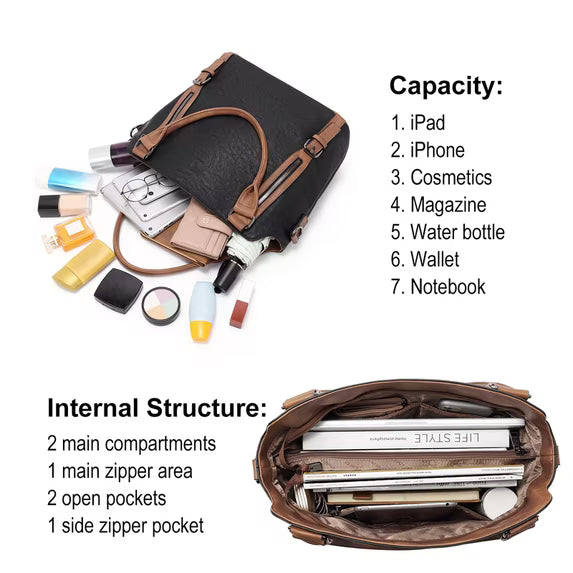 GAEKEAO Purses and Handbag for Women Leather Tote Bag Purse and Handbags, Satchel Shoulder Crossbody Top Handle Bags with Zipper