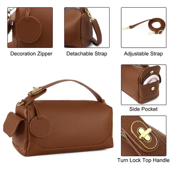 GAEKEAO Women’s Small Shoulder Bag Vegan Leather Crossbody Handbag with Adjustable Removable Strap