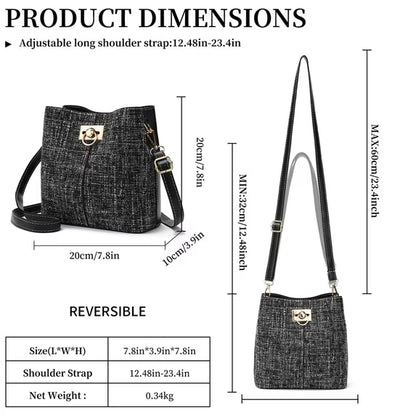 GAEKEAO Crossbody Purses for Women Vegan Leather Bucket Bags Trendy Ladies Handbag Shoulder Purse Multi Pockets
