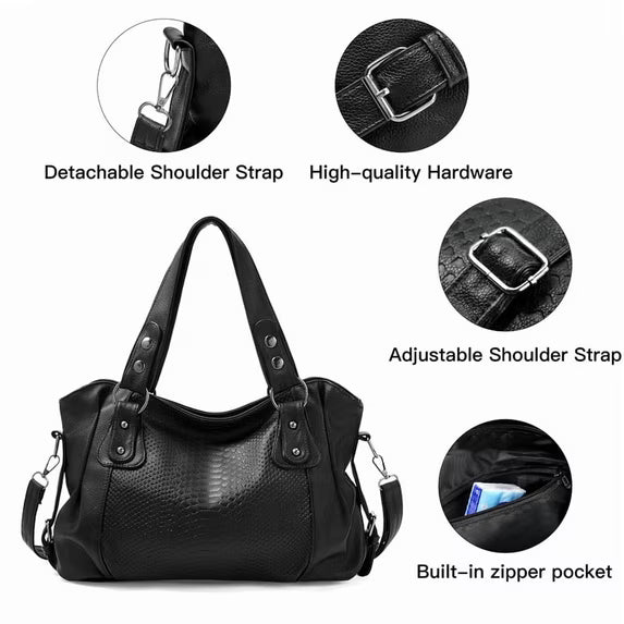 GAEKEAO Women’s Satchel Handbag Spacious Shoulder Purse with Detachable Strap