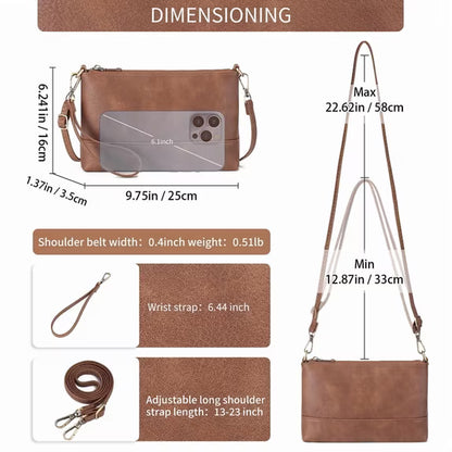 GAEKEAO Women's Crossbody Wristlet Wallet Vegan Leather Cell Phone Purse with Adjustable Strap and 6 Credit Card Slots