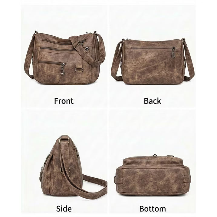 GAEKEAO Crossbody Bags for Women Multi Pocket Leather Cross Body handbags Ladies travel satchel for Everyday