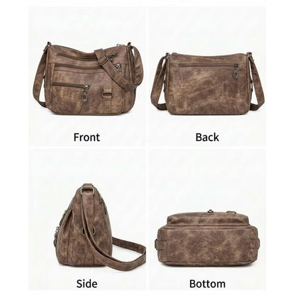 GAEKEAO Crossbody Bags for Women Multi Pocket Leather Cross Body handbags Ladies travel satchel for Everyday